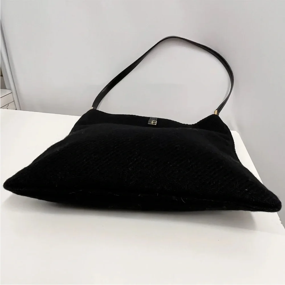 ❤️SOLD❤️ Kate Spade Wool Bag Black Animal Print Pony Hair Trim Made in Italy - Picture 8 of 11